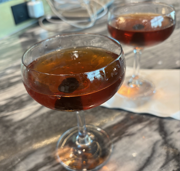 If you enoy a craft cocktail, head to the bar at the Delta One lounge, where we had Manhattans