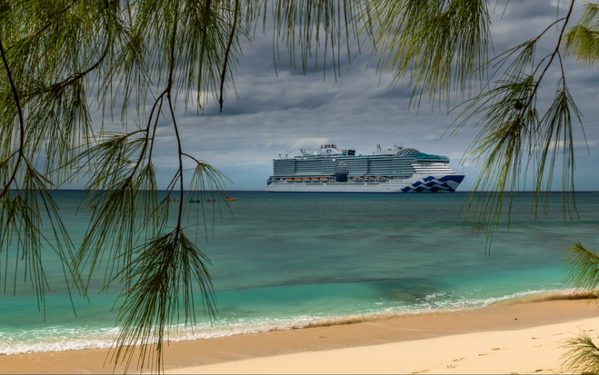 The beautiful Sun Princess at Princess Cays, the company’s private island in the Caribbean