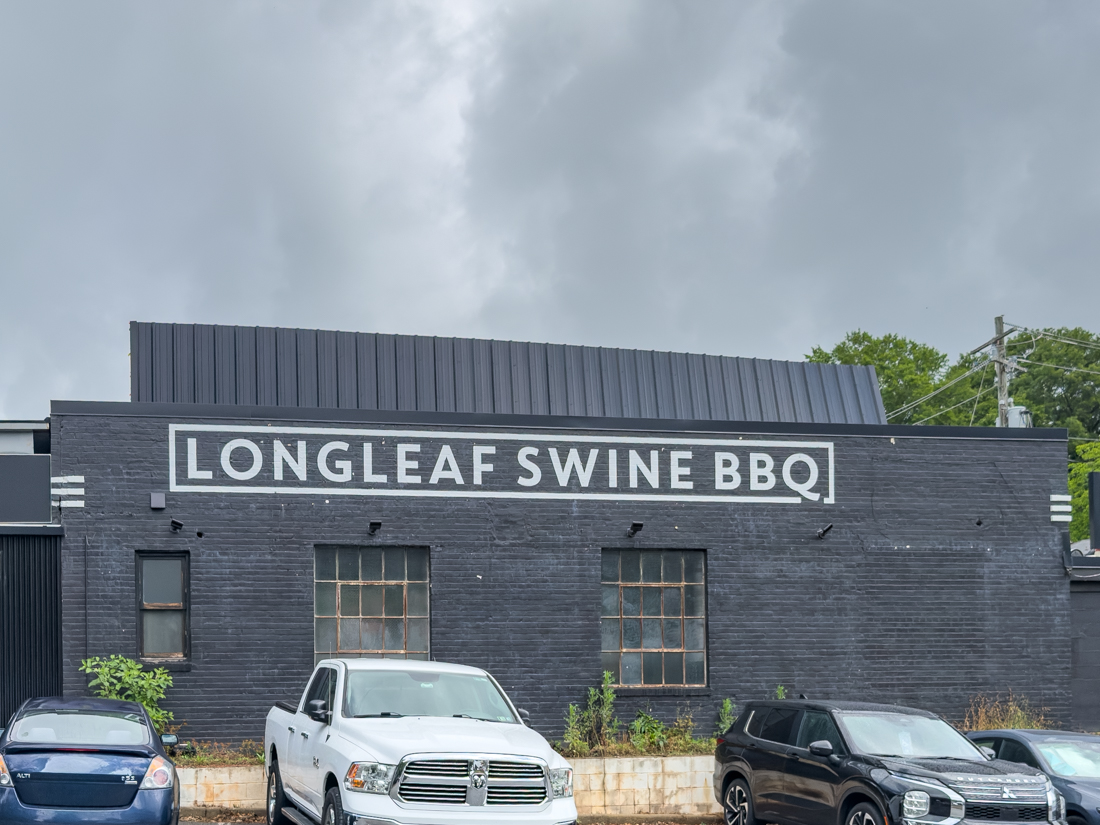 Exterior of Longleaf Swine BBQ on Person Street in Raleigh popular Eastern NC barbecue spot.