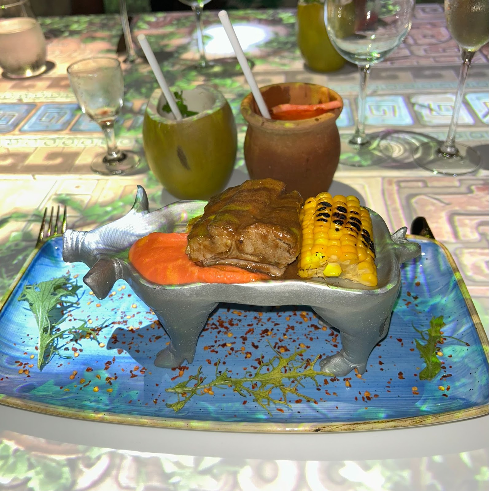 A colorful meal at Awaken Your Senses at the Hard Rock Hotel in Punta Cana