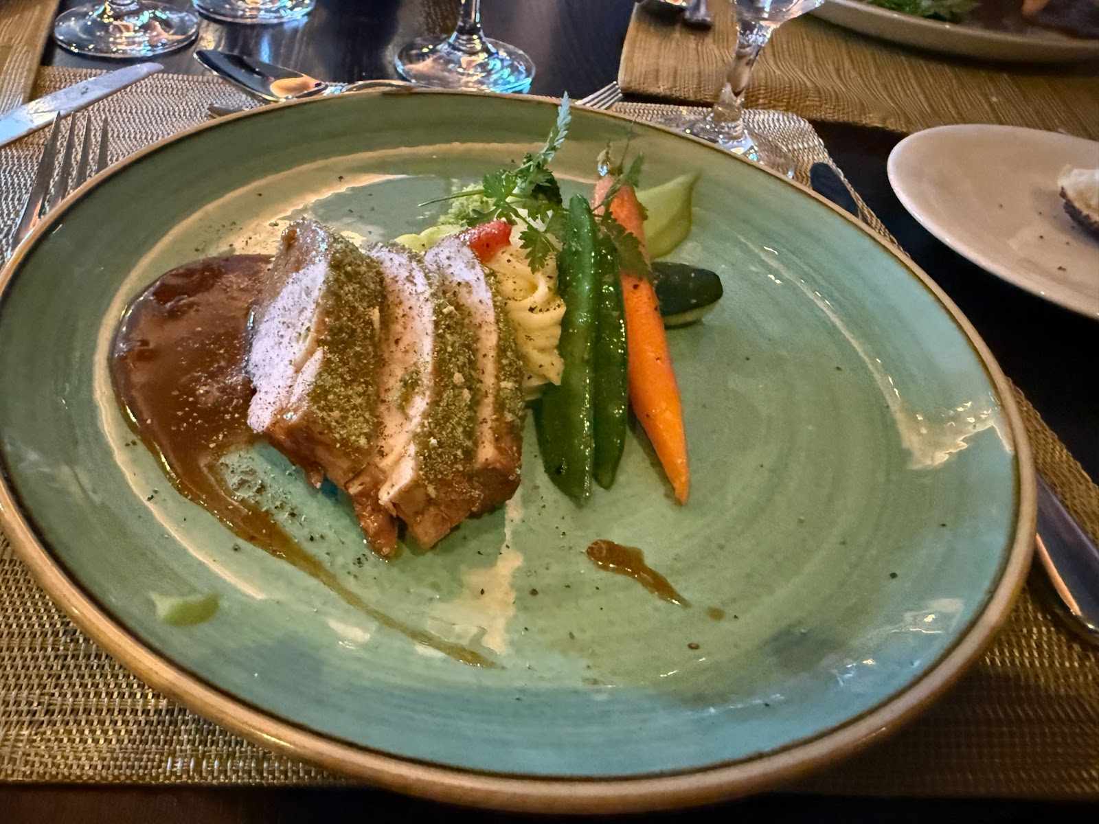 Herb crusted pork tenderloin on AmaSerena