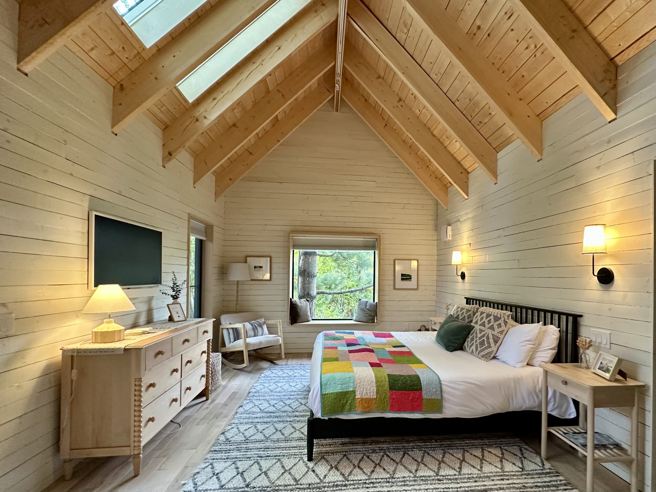 Interior of Black Forest Cabins lodging in Mahone Bay, Nova Scotia