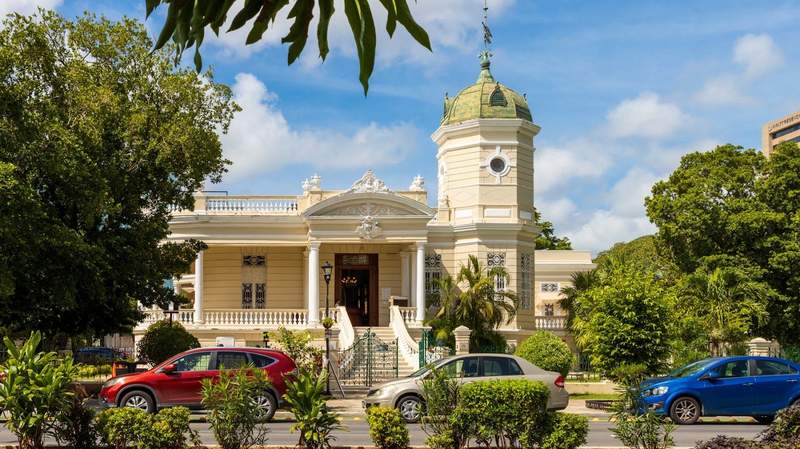 Elegant European-style mansion on Merida's main avenue.
