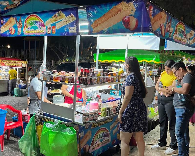 Street food stand selling