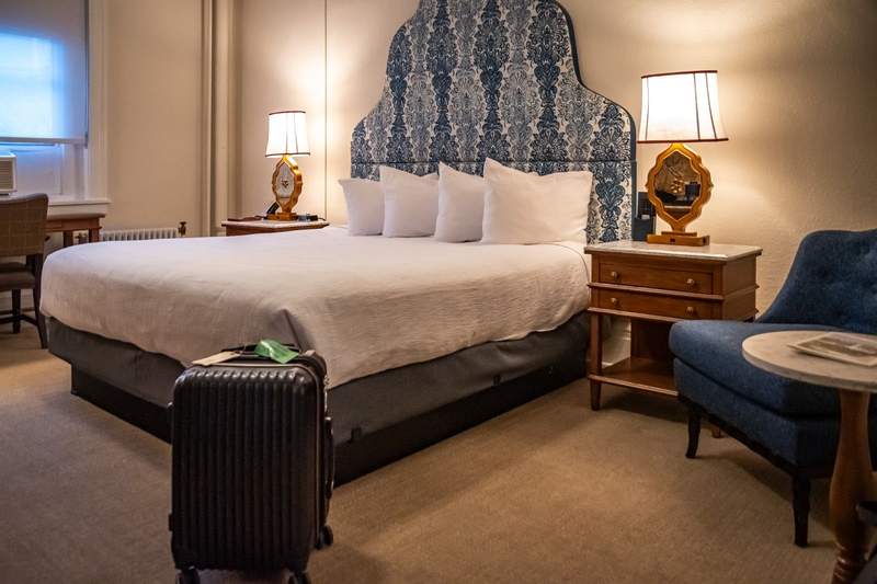 My suitcase was waiting for me in my room in the Hotel Colorado in Glenwood Springs, Colorado