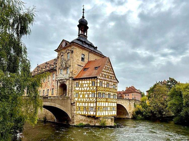 Old City Hall on a man-made island in Bamberg, Germany