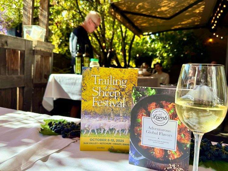 Chef Chris Kastner demonstrates lamb preparation during a hands-on cooking class at the Trailing of the Sheep Festival.