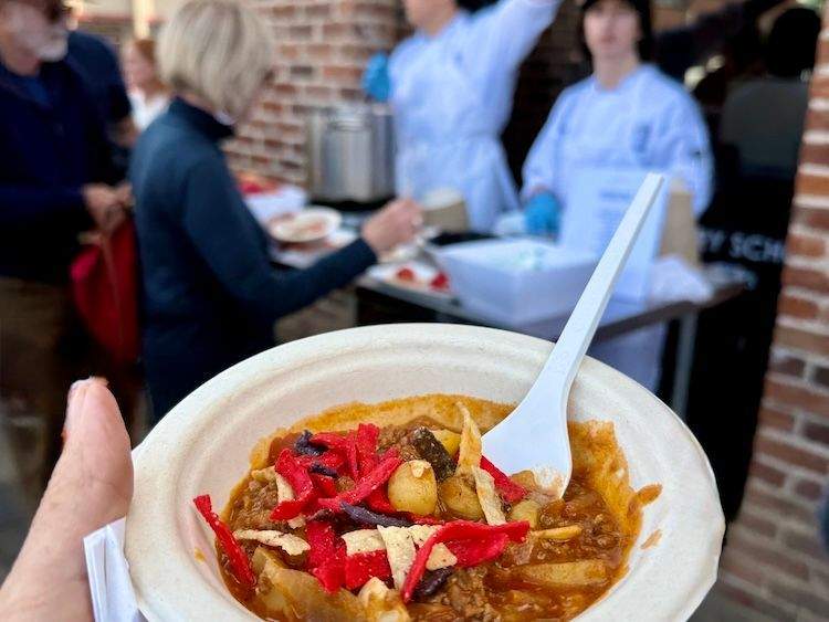 Close-up of a beautifully prepared lamb dish from the For the Love of Lamb event at the Trailing of the Sheep Festival, highlighting local culinary talent.