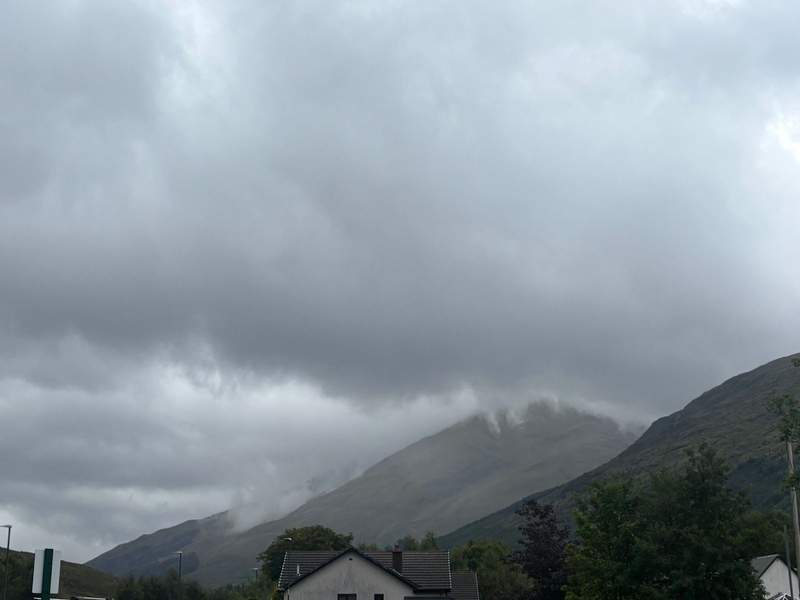 Clouds and rain are common in the West Highland Way.