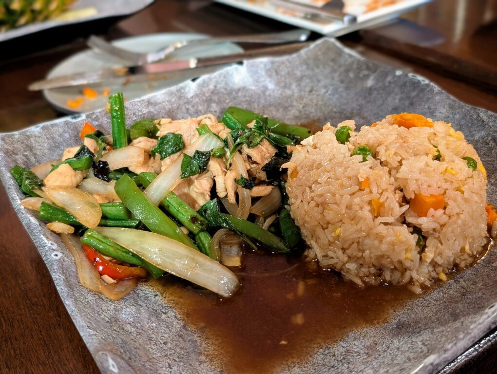 Thai basil chicken at Nawa, a Thai resturant located at The Landing in Fort Wayne.