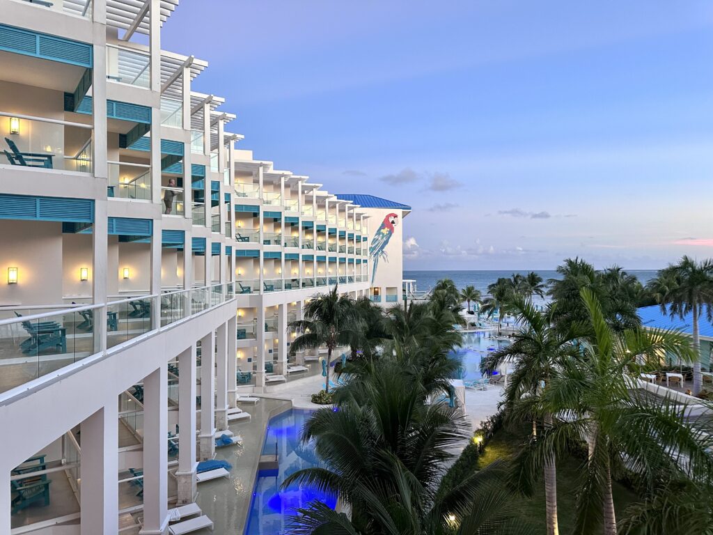Ocean view from the balcony rooms at the Margaritaville Island Reserve Riviera Maya