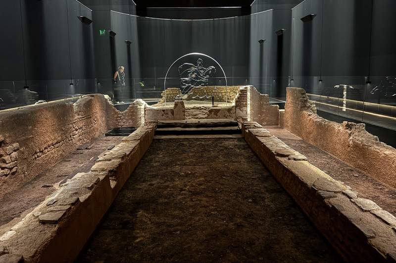 London's Roman heritage comes alive with a sound and light show at the London Mithraeum, the site of the ancient Roman Temple of Mithras