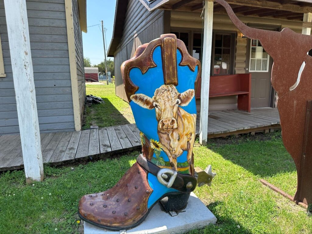 One of the many painted cowboy boots in Abilene, a stop on the Kansas Gunsmoke Trail