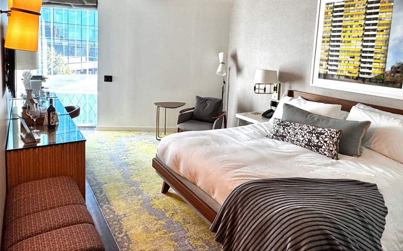 Rooms at the Bankside Hotel are filled with contemporary and a variety of artwork.