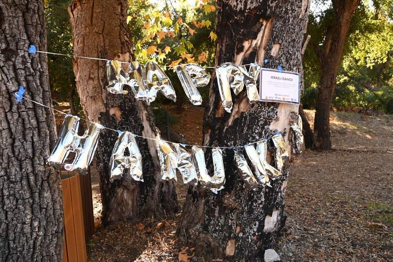 Happy Hanukkah sign at the Shalom Institute, Malibu, CA.