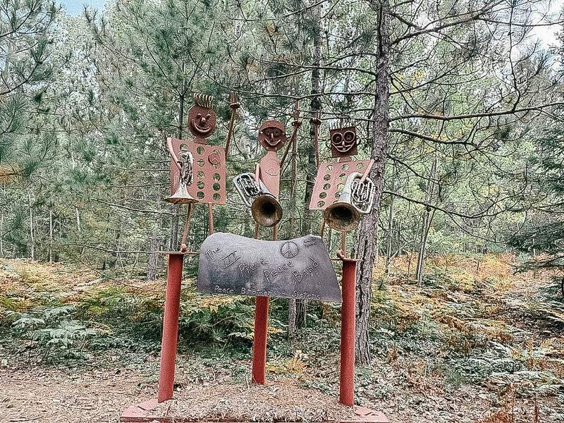 Sculpture made from repurposed metal at Lakeland Sculpture Park
