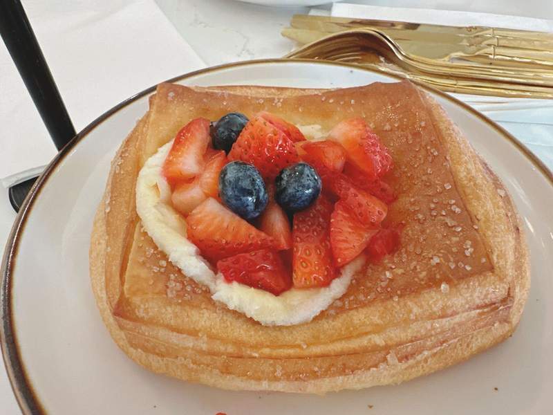 A pastry topped with blueberries and strawberries at the Beckery in Lake Charles, LA. 