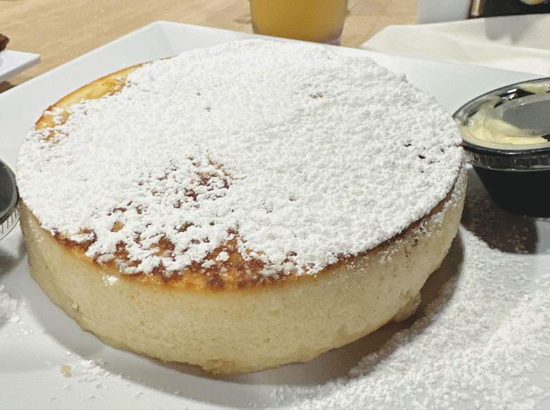 Check out this one inch thick pancake at Coffee:30 Cafe in Lake Charles, LA. 