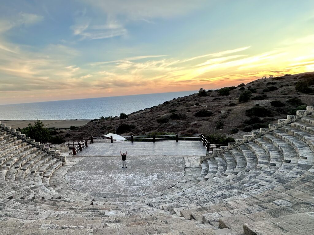 Sunset at the Kourion theater is a must when visiting Limassol in Cyprus.