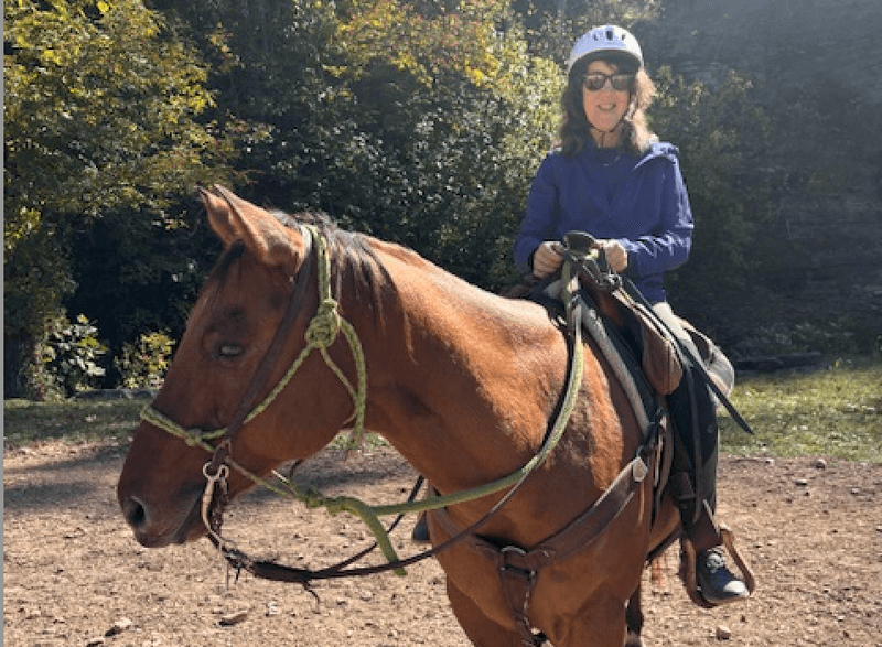 Saddled up and ready to ride a horse