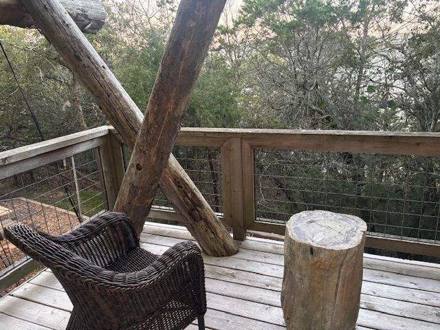 Enjoy the wooded views, and sunrise, from your back porch.