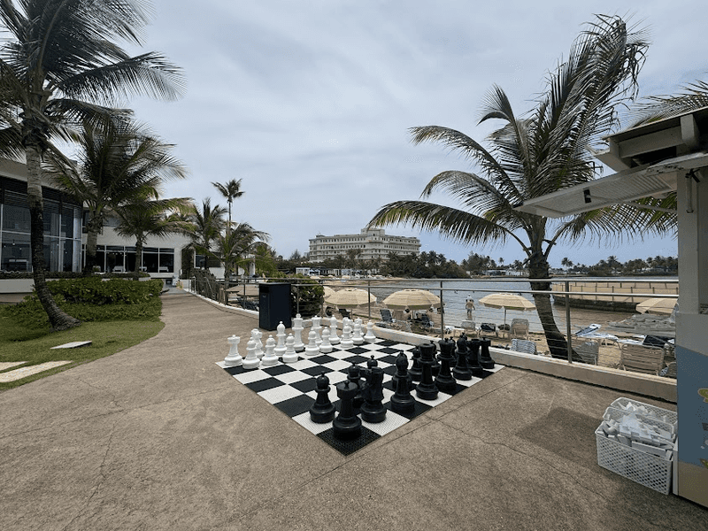 Giant chessboard at the Caribe Hilton in Puerto Rico