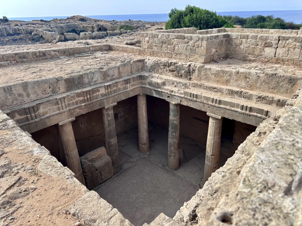 Underground tomb at the Tomb of the Kings in Cyprus.