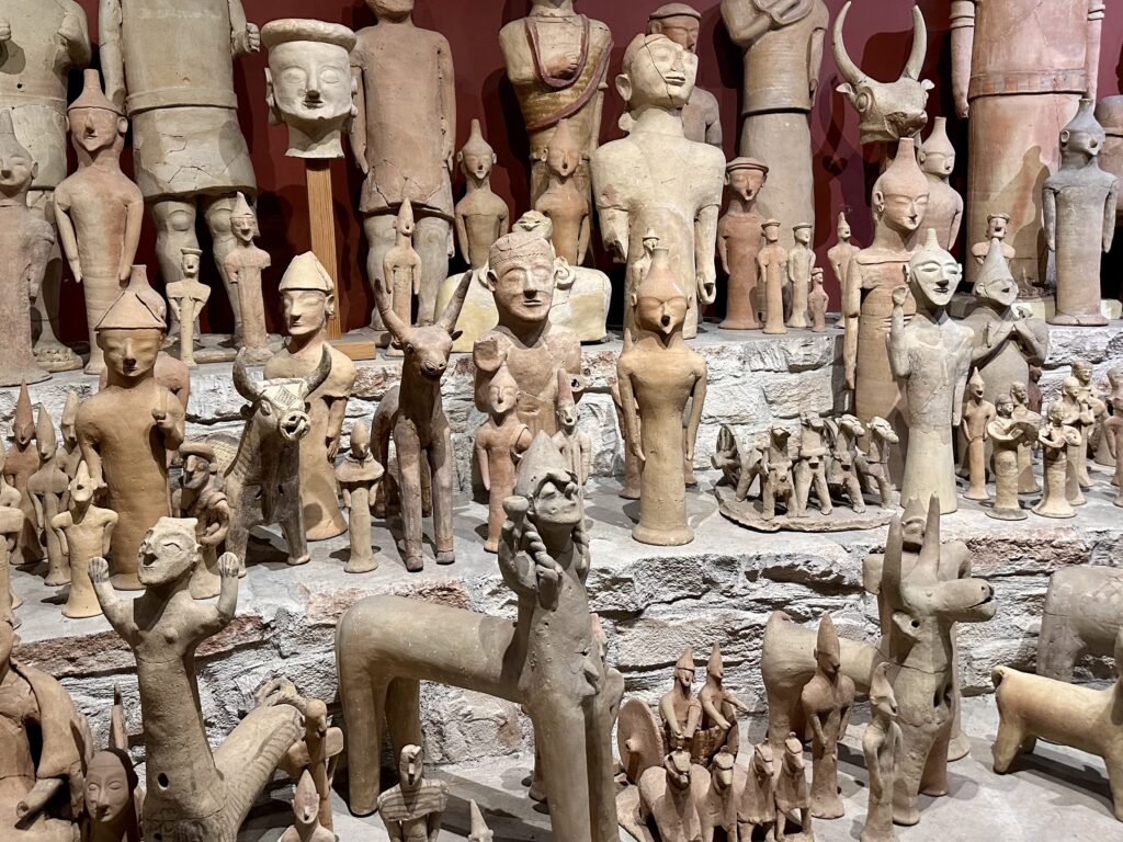 Terracotta army figures in Cyprus Museum.