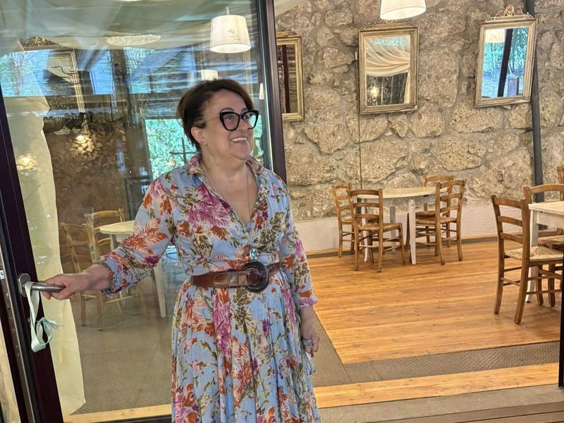 Resort owner by the door