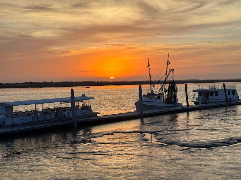 sunset from dolphin tour