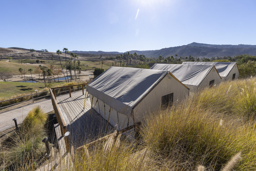 Roar & Snore tents at the San Diego Zoo.