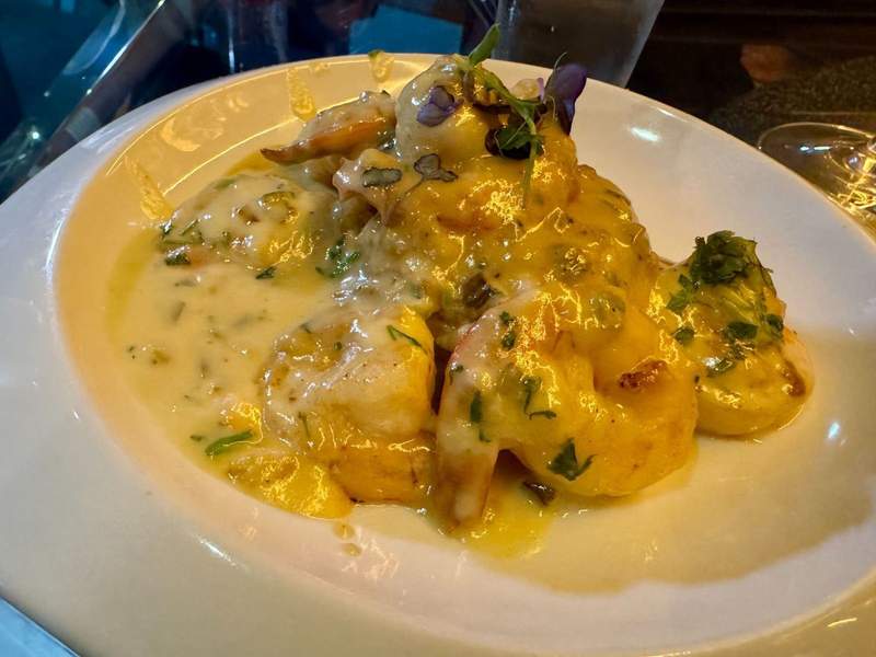 Mofongo with shrimp and garlic cream sauce from Ocean Restaurant and Lounge in San Juan