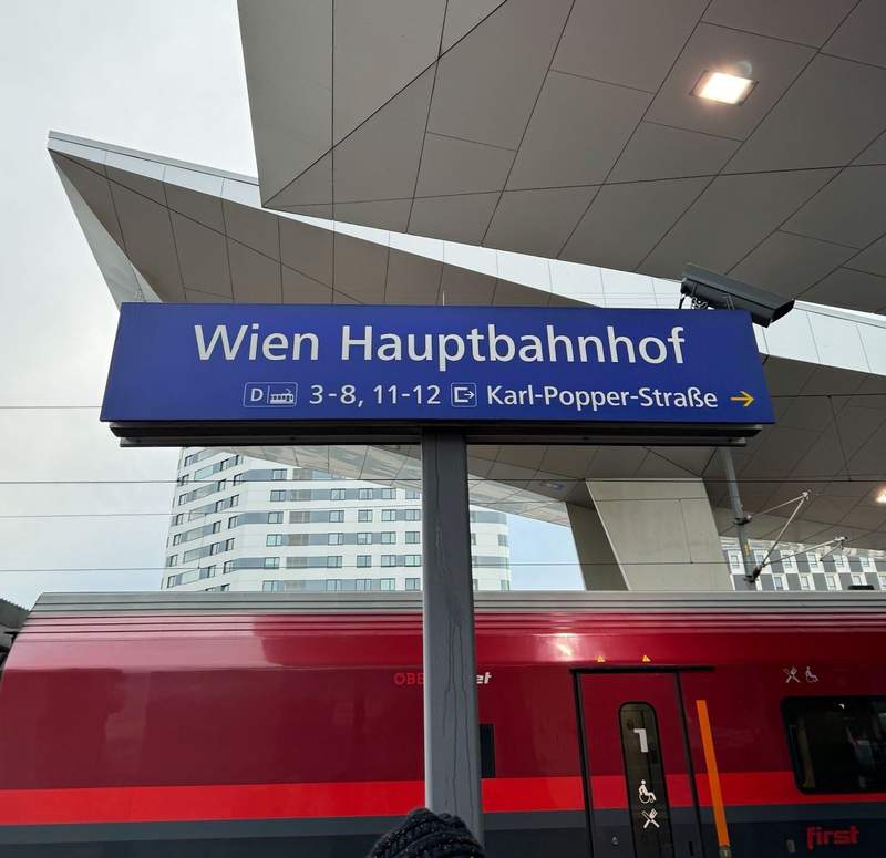 Photo from a train station stop in Vienna Austria.