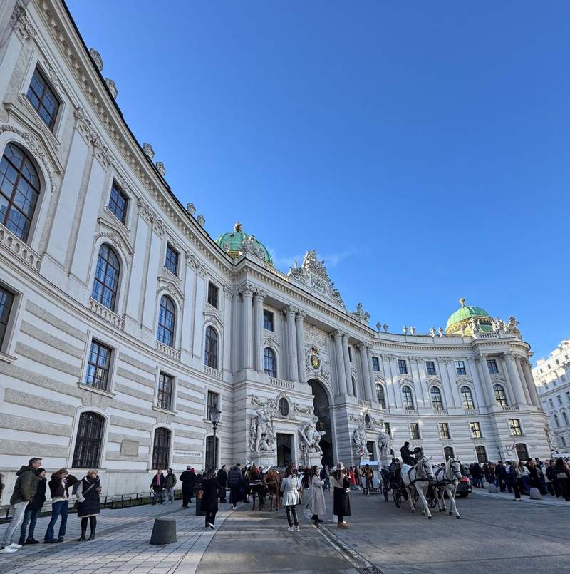 The outside of the Hofburg in Vienna Austria.