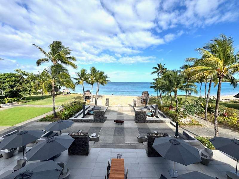 Ocean view from the entrance at the InterContinental Fiji Golf Resort and Spa.