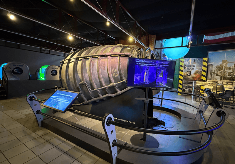 Large engine nozzle for spacecraft.