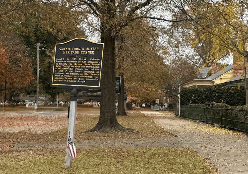 Image of national historic register sign at Sarah Turner Butler Heritage Corner.