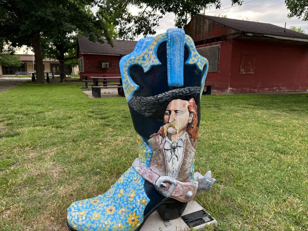 A painted boot in Abilene on the Kansas Gunsmoke Trail