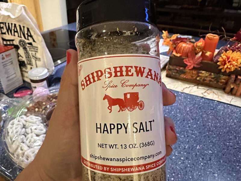 A jar of spices from Shipshewana.