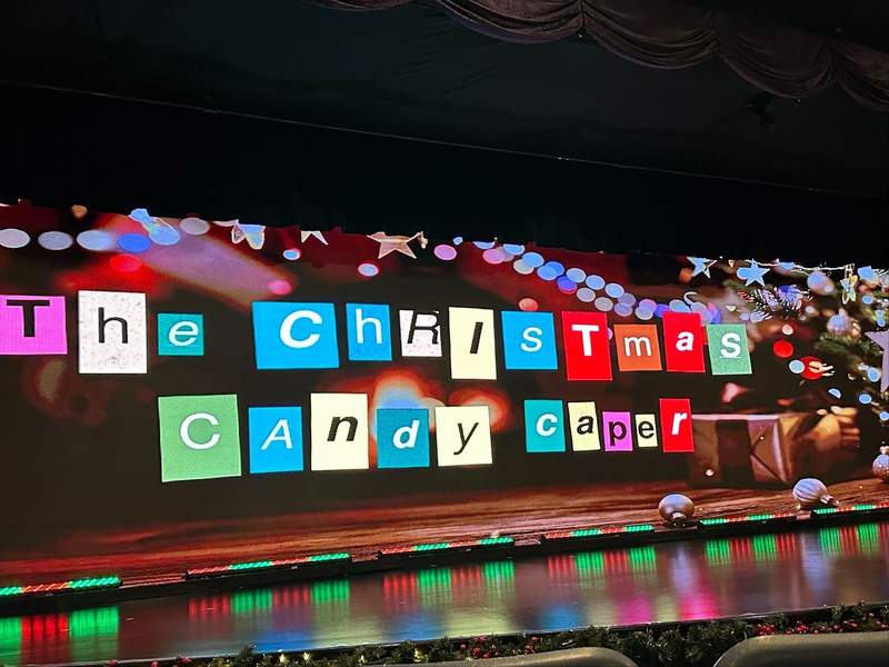 A stage with a Christmas theme.