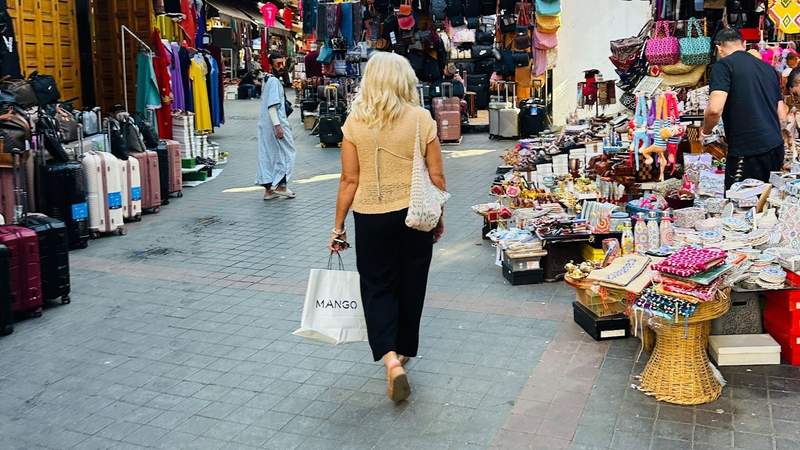 A woman exploring the medina of Casablanca Morocco.