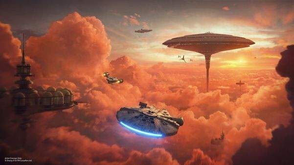 Millennium Falcon Smugglers Run artwork for new version of the ride.