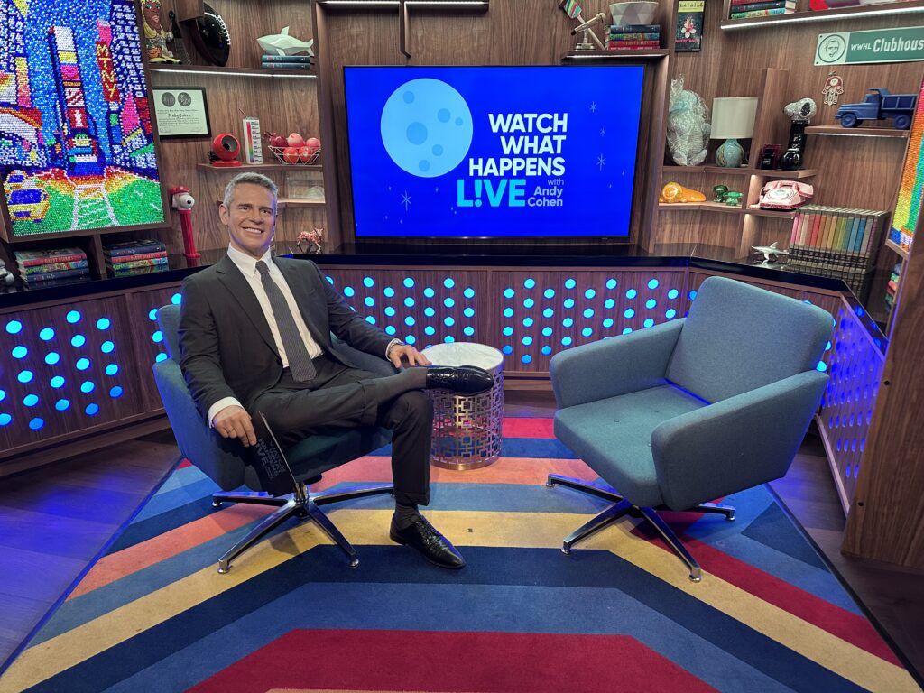 Andy Cohen wax figure at Madame Tussauds in Times Square.