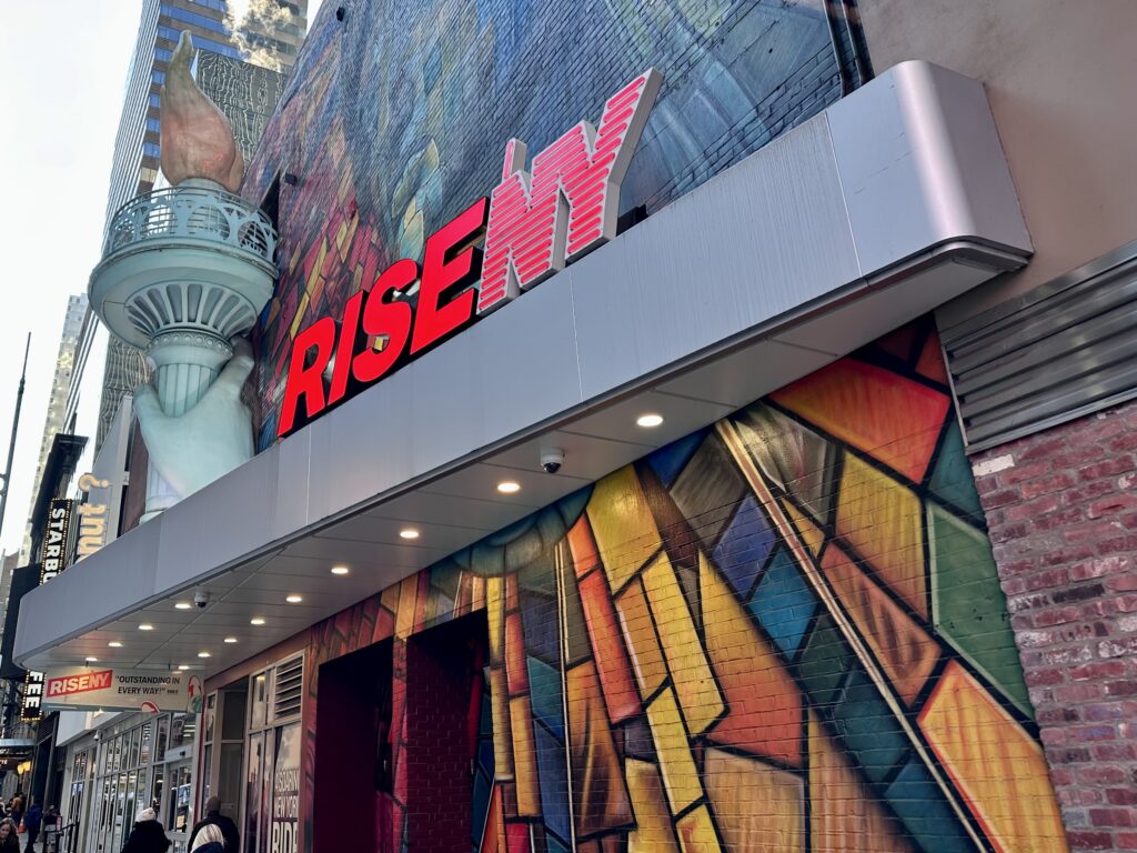 Colorful exterior to RiseNY in New York City's Times Square.