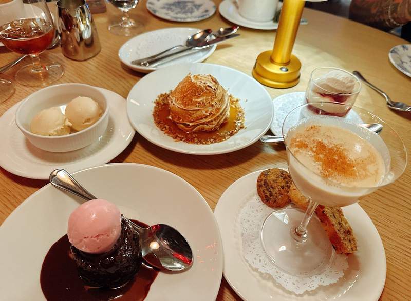 A variety of desserts.