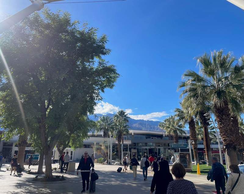 Enjoy the sunshine and views at the Palm Springs airport