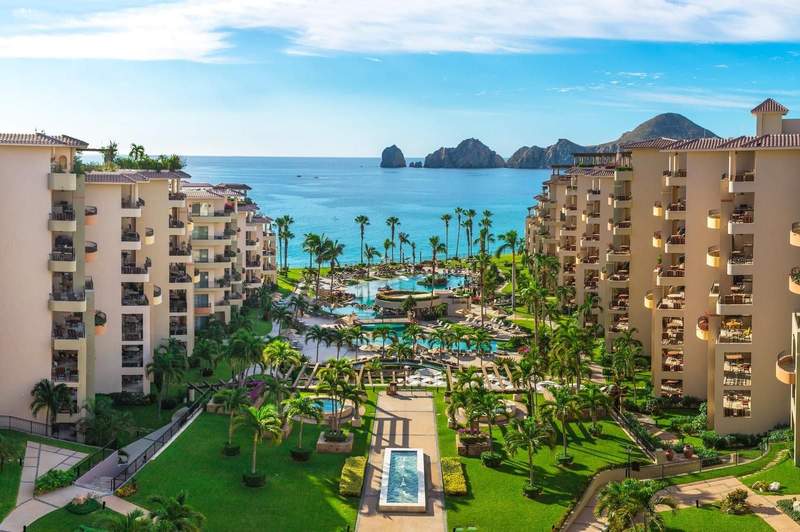 Resort grounds and pools at Villa La Estancia Resort and Spa in Cabo San Lucas.