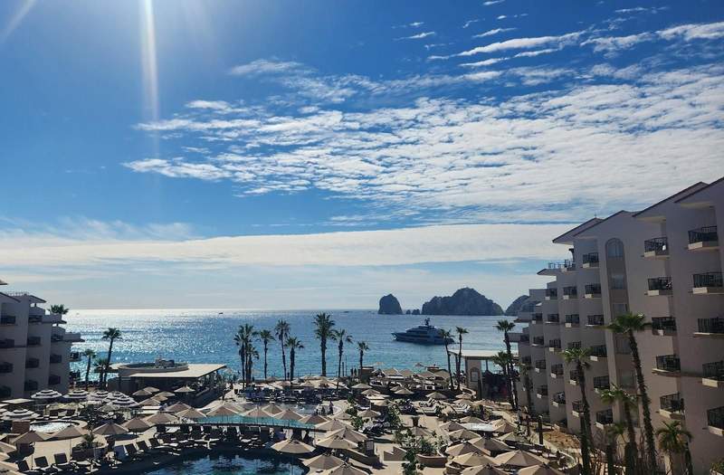 Pool and resort grounds at Villa del Palmar Resort and Spa.