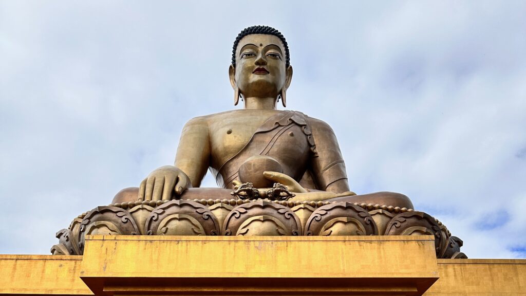 Large statue of Buddha.