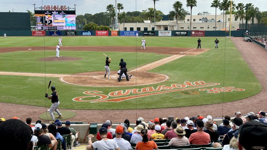 Spring training game in Sarasota, Florida.